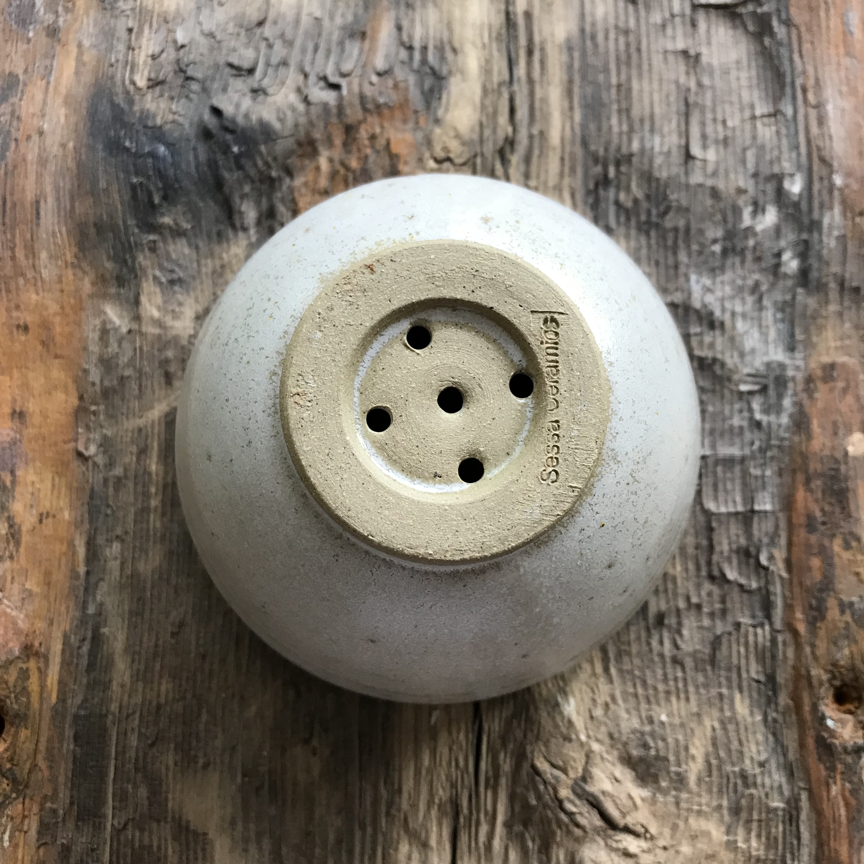 Handmade Haven, draining stoneware soap bowl.