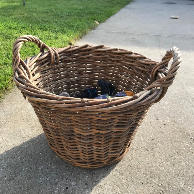Handmade Haven, re-purposed fishermen's basket, laundry basket