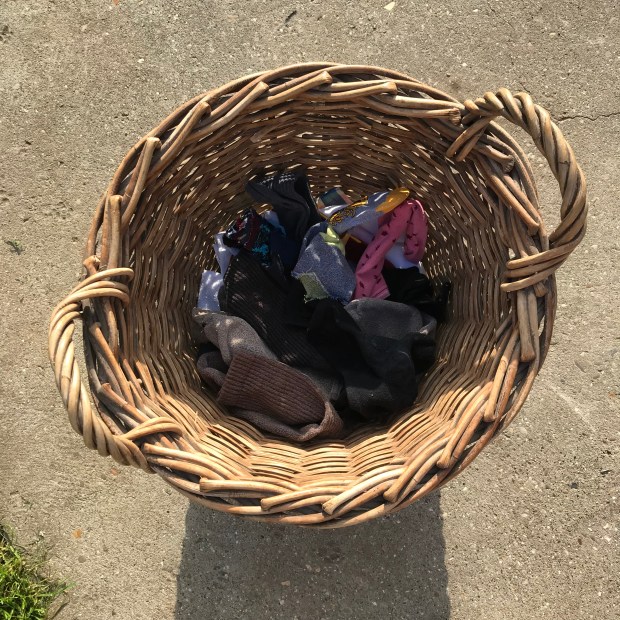 Handmade Haven, re-purposed fishermen's basket, laundry basket